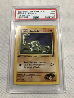 2000 POKEMON GYM CHALLENGE 1ST EDITION #68 BROCK'S GEODUDE PSA 9 - Image 1