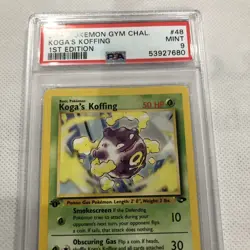 2000 Pokemon Gym Challenge 1st Edition Koga's Koffing 48/132 PSA 9 Mint - Image 3