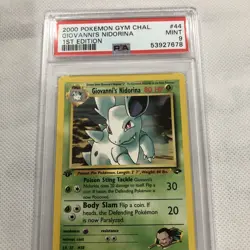 2000 Pokemon Gym Challenge 1st Edition Giovanni's Nidorina 44/132 PSA 9 Mint - Image 3
