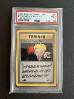 Pokemon Lt Surge’s Secret Plan 107/132 1st Edition PSA 9 (50741576) - Image 1