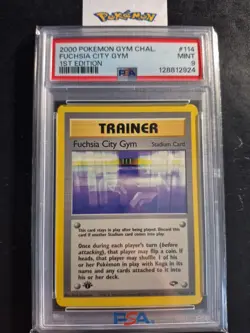 First Edition 2000 Pokemon Gym Challenge 114/132 Fuchsia City Gym PSA Mint 9 - Image 1