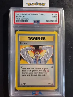 First Edition 2000 Pokemon Gym Challenge 124/132 Fervor PSA Mint 9 - Image 1