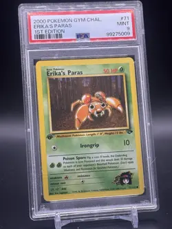 2000 POKEMON GYM CHALLENGE 71 ERIKA'S PARAS PSA 9 MINT 1ST EDITION - Image 1