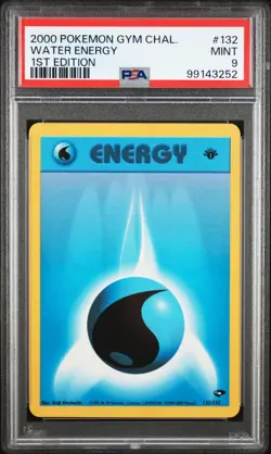 2000 POKEMON GYM CHALLENGE 132 WATER ENERGY PSA 9 MINT 1ST EDITION - Image 1