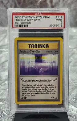 #114 2000 Pokemon Gym Chal. Fuchsia City Gym 1st Edition PSA 9 Mint - Image 1