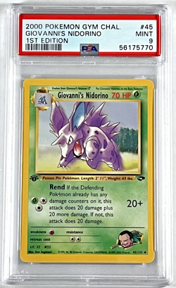 2000 POKEMON GYM CHALLENGE GIOVANNI'S NIDORINO #45 1ST EDITION PSA 9 MINT - Image 1