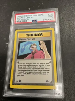 2000 Pokemon 1st Edition Blaine’s Quiz #2 Trainer - Gym Challenge 111/132 PSA 9 - Image 1
