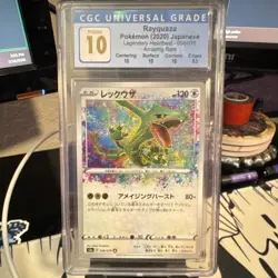 2020 Pokemon Rayquaza Amazing Rare Holo Legendary Heartbeat 056/076 CGC 10 - Image 1