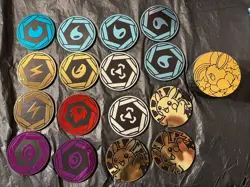 30 Official Pokemon TCG Coins Energy, Pikachu, Eevee, Dragonite - Image 1