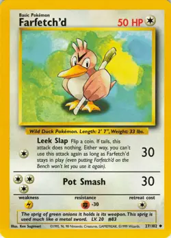 Farfetch'd #27 Base Set Pokemon TCG 1999 - Image 1