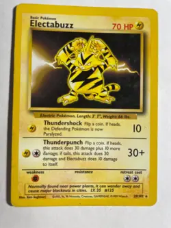 1999 POKEMON BASE SET - ELECTABUZZ 20/102 - WOTC RARE. MP - Image 1