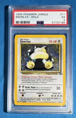 😴 1999 SNORLAX - PSA 5 - 1999 Pokemon Jungle Holo Unlimited TCG Card 11/64 📈 - Image 1