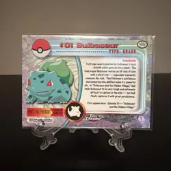 Topps Chrome 2000 #01 Bulbasaur Pokemon TV Animation Series MP-HP - Image 2