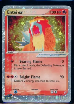 Pokemon EX TEAM MAGMA vs TEAM AQUA - #91/95 Entei ex - Holo - ENG - Damaged - Image 1