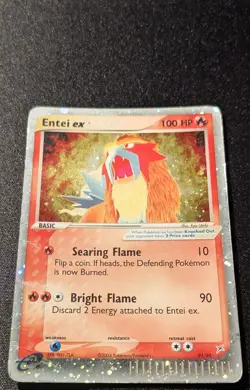 Pokemon EX TEAM MAGMA vs TEAM AQUA - #91/95 Entei ex - Holo - ENG - Damaged - Image 4