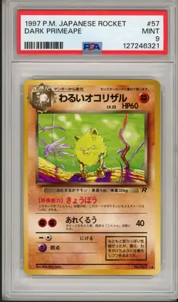 1997 Pokemon Japanese Rocket Dark Primeape #57 PSA 9 - Image 1