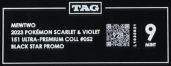 2023 Pokemon SV 151 Ultra Premium #052 Mewtwo Black Star Promo TAG 9 (928) - Image 3