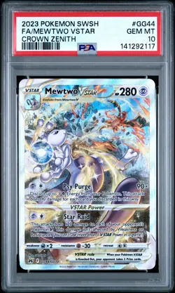 2023 Pokemon Crown Zenith #GG44 Mewtwo Vstar PSA 10 - Image 1