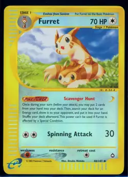 Pokemon AQUAPOLIS - #48/147 Furret - Reverse Holo - ENG - LP/NM - Image 1