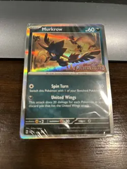 Murkrow - SVP021 - Holo Rare - Prelease Promo Pokemon Paldea Evolved - NM - Image 1