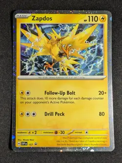 Pokemon Zapdos SVP 157 Cosmos Holo Black Star Promo NM - Image 1