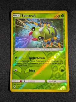 Pokemon Spinarak 9/214 Reverse Holo Lost Thunder NM - Image 1