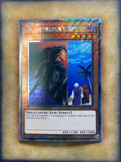 Yugioh Gravekeeper's Spy RA03-EN121 Platinum Secret Rare 1st Ed NM - Image 1