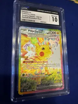 [CGC 10] Pikachu ex 238/191 Surging Sparks SSP Special Illustration Rare POKEMON - Image 3
