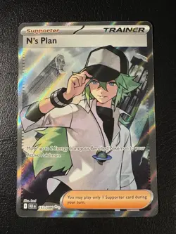 N’s Plan 163/086 - 2025 Black Bolt Full Art Ultra Holo Rare - Pokemon Card NM - Image 1