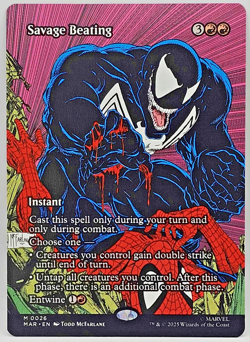 Savage Beating - 0026 - M - Borderless - Non-Foil - Spider-Man - MTG - Image 1