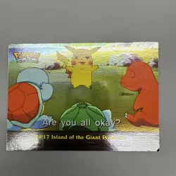 Pokemon Topps TV Animation EP17 Island of the Giant Pokemon Holo Blue Logo - Image 1