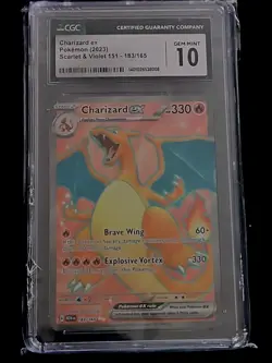 2023 Pokemon Scarlet and Violet 151 Charizard Ex Ultra Rare #183 CGC 10 - Image 1