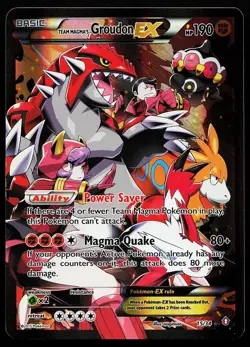 Team Magma's Groudon EX 15/34 Holo Full Art Double Crisis Pokemon Card - Image 1