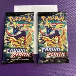 Pokemon Crown Zenith Booster Packs 2x English 10 Cards Each Trading Card Game - Image 1