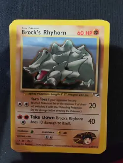 Pokemon TCG Brock's Rhyhorn Gym Heroes 22/132 Unlimited Rare - Image 1
