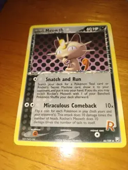 Pokemon TCG Rockets Meowth 46/109 Non Holo 2004 NM - Image 2