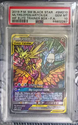Pokemon Moltres & Zapdos & Articuno GX Hidden Fates ETB FA Promo SM210 PSA 10 - Image 1