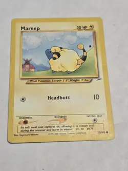 Pokemon Mareep Neo Genesis #75/105 50HP Basic Common Regular 2000 10 Attack - Image 1