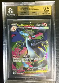 Pokemon Mega Charizard X EX UR Holo 109/094 Phantasmal Flames Beckett 9 - Image 1