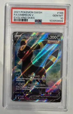 Umbreon V 188/203 - Ultra Rare - Pokemon Evolving Skies - PSA 10 Gem Mint - Image 1