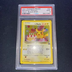 Pokemon Birthday Pikachu Black Star Promo Holo PSA 9 MINT 2000 - Image 2
