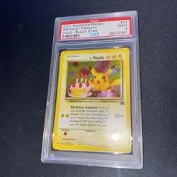 Pokemon Birthday Pikachu Black Star Promo Holo PSA 9 MINT 2000 - Image 4