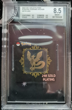 Articuno Official 24k Gold Plated 2023 Pokemon Candy Sticker BGS - Image 1