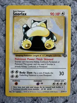 Snorlax Jungle 27/64 1999 Pokemon WOTC Rare Non Holo LP / NM - Image 1
