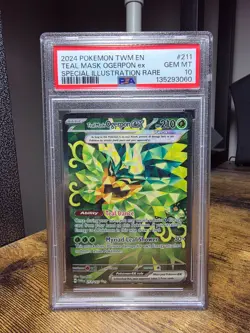 2024 POKEMON TWM EN-TWILIGHT MASQUERADE #211 TEAL MASK OGERPON EX PSA 10 - Image 1