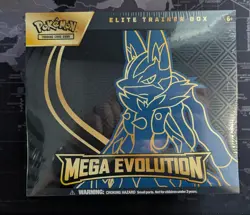 Pokemon TCG – Mega Evolution ETB Elite Trainer Box Lucario- New / Factory Sealed - Image 1
