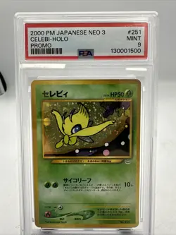 2000 Pokemon Japanese Neo 3 Promo Celebi Holo Japanese Promo PSA 9 #251 - Image 1