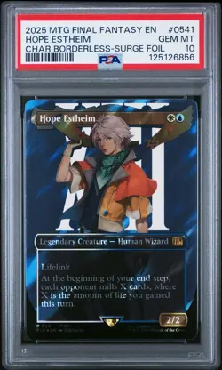 2025 MTG FINAL FANTASY CHARACTER BORDERLESS-SURGE FOIL #0541 HOPE ESTHEIM PSA 10 - Image 1