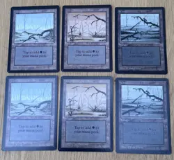Magic The Gathering Beta Basic Land Swamp Variant A B & C Two Sets 6 Total Cards - Image 1
