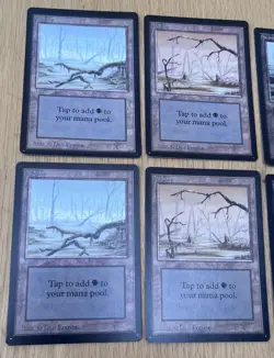 Magic The Gathering Beta Basic Land Swamp Variant A B & C Two Sets 6 Total Cards - Image 2